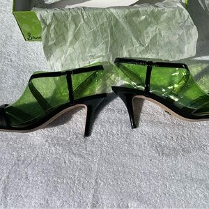 Sam Edelman Othello Black Croc Embossed Toe Slingback Heels size 8M